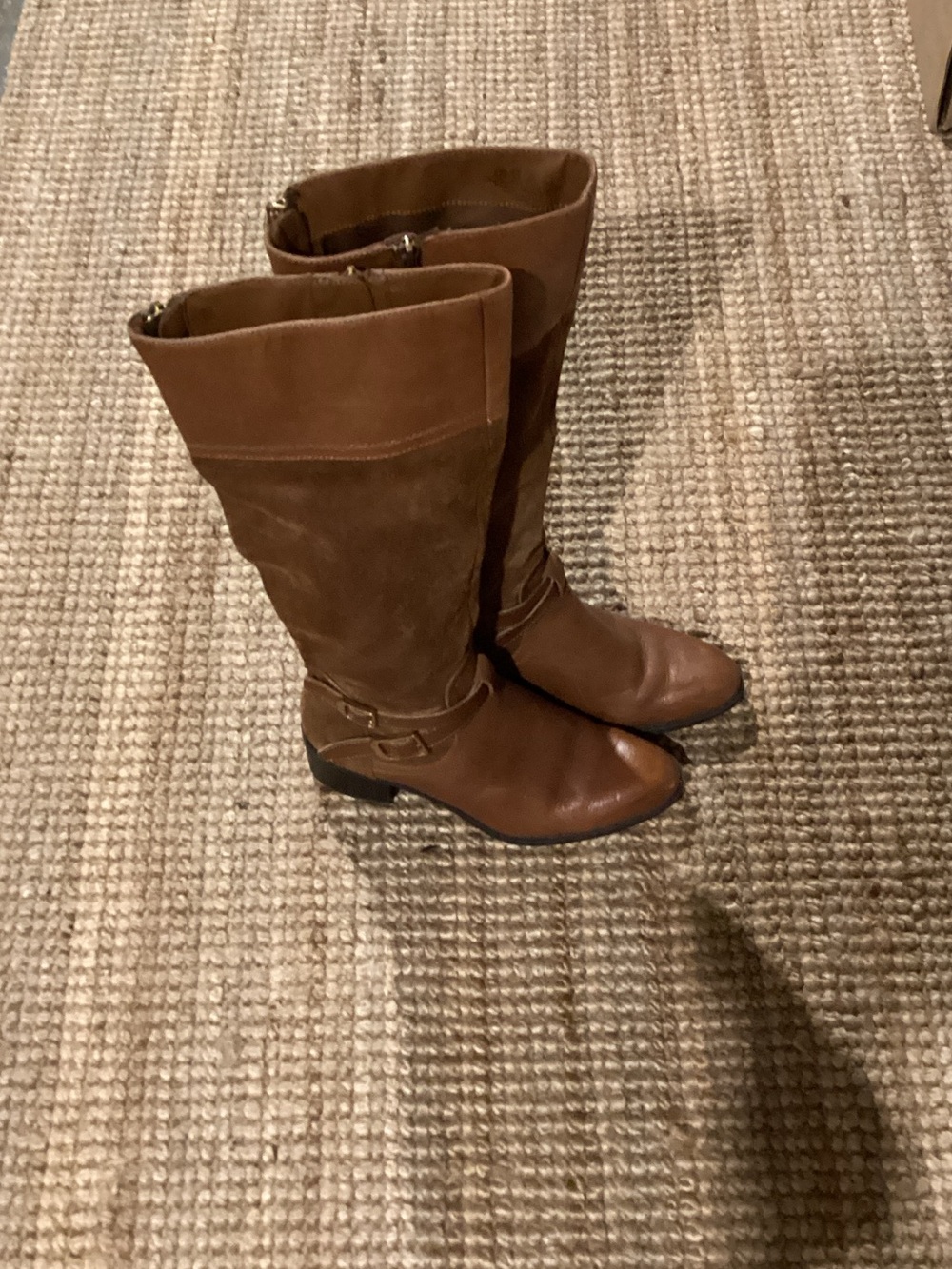 Franco Sarto Brown Leather and Suede Knee Boots